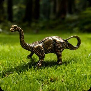 Copper Plated Brachiosaurus Dinosaur Figurine - NEW - 1.18 in L x 2.20 in W